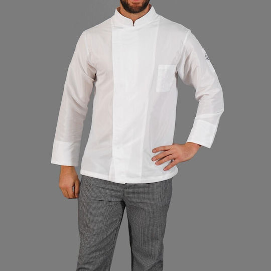 Tips Rashguard Bucătar Unisex Alb cu Mânecă lungă