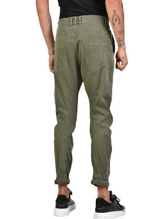 Pantaloni Elastic cu Croială Slim Khaki