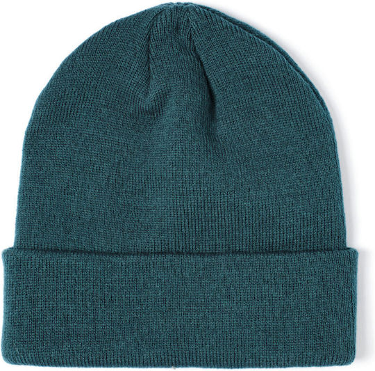 Unisex Beanie Wendbarer Rib Strickmütze in Grün Farbe