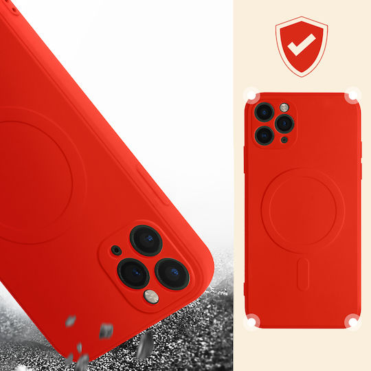 Magsafe Iphone 11 Pro Max Case Silicone Soft-touch Interior Mag Cover Red Case