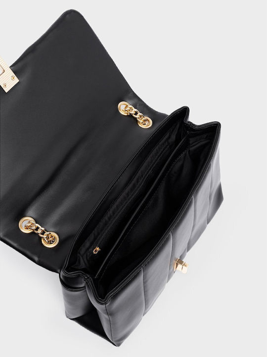 Thomai Γυναικεία Τσάντα Ώμου Black / Gold
