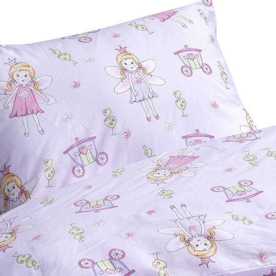 Beauty Home Single Set with Elastic Band Art 6233 Lilac 105x200cm Kids Sheets
