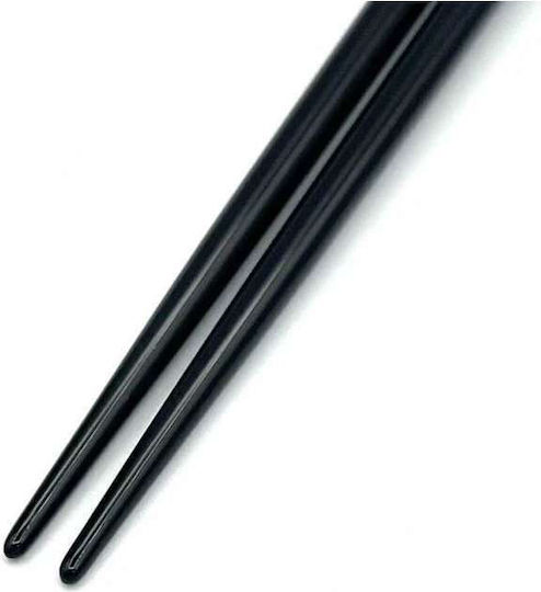 Chopsticks Handmade Wooden Lacquer Black Design 24 cm 2 Pcs Kenro