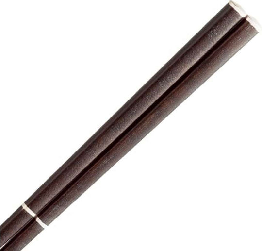 Bețișoare de mâncat din lemn lacuit maro design clasic 24 cm 2 bucăți