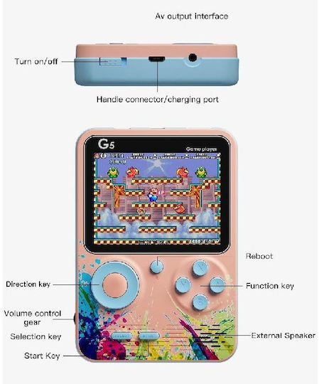 Electronic Children's Handheld Console for 5++ Years Blue