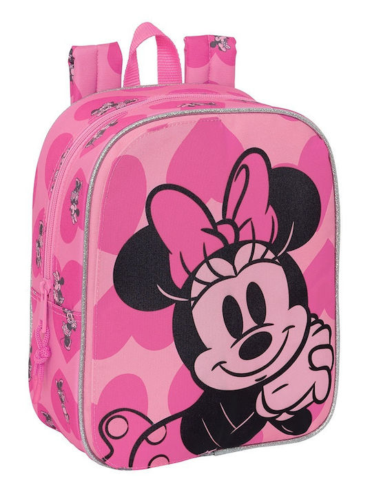 Safta 612334232 Minnie Mouse Παιδικό Σακίδιο Νηπιαγωγείου Ύφασμα Ροζ