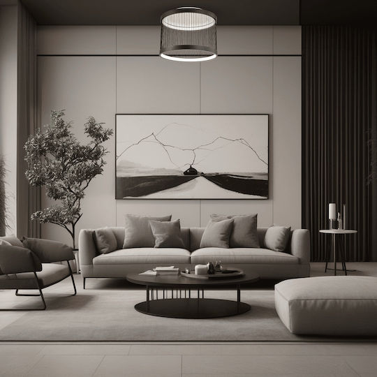 Eko Light Πλαφονιέρα Οροφής Μαύρη με Ενσωματωμένο LED