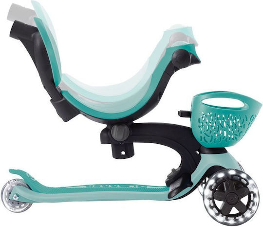 Globber Kids Scooter Go.Up Baby Lights 360 3-Wheel with Seat for 15 Months Mint