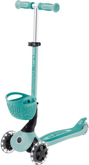 Globber Kids Scooter Go.Up Baby Lights 360 3-Wheel with Seat for 15 Months Mint