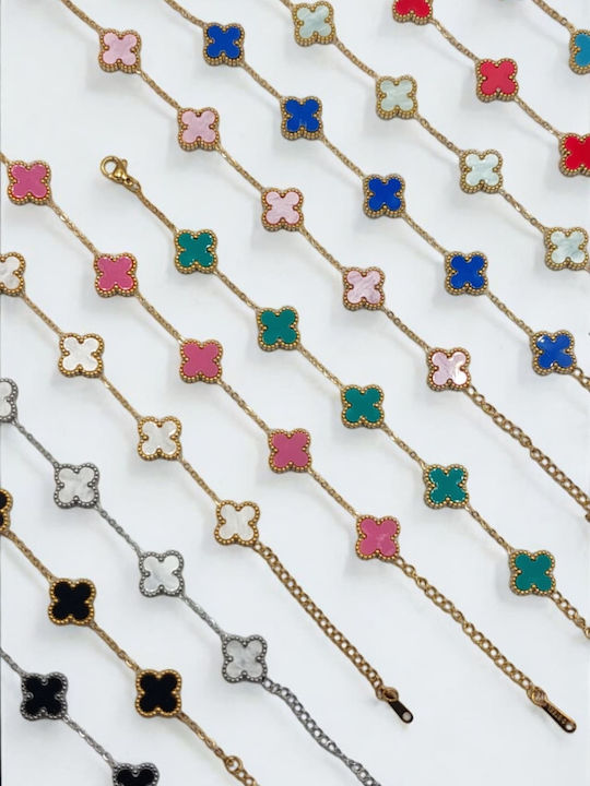 Women's Chain Bracelet with Cross Design in Gold Plated Stainless Steel