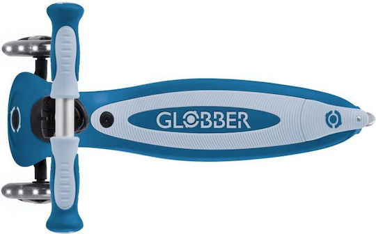Globber Kids Scooter Foldable Go.Up Baby Lights 360 3-Wheel with Seat for 15 Months Dark Blue