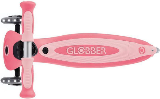 Globber Kids Scooter Foldable Go.Up Baby Lights 360 3-Wheel with Seat for 15 Months Coral Pink