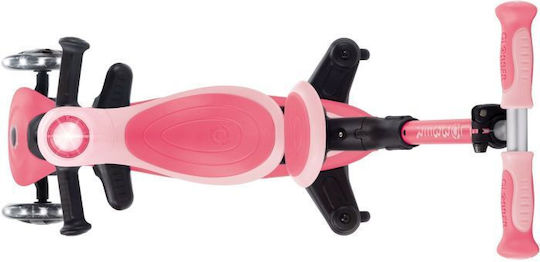 Globber Kids Scooter Foldable Go.Up Baby Lights 360 3-Wheel with Seat for 15 Months Coral Pink