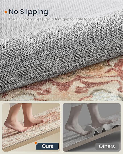 Songmics Vintage Αντιολισθητικό Χαλί Ορθογώνιο Καφέ 120x170cm