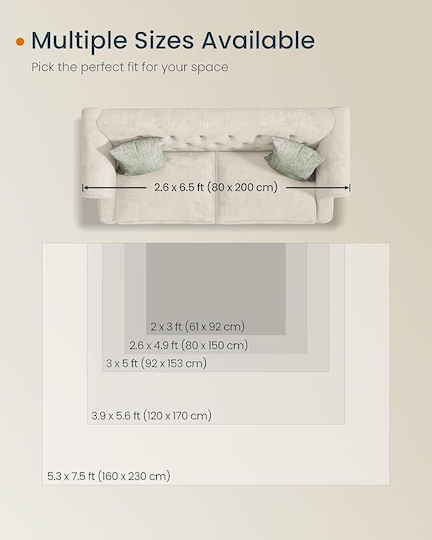 Songmics Vintage Αντιολισθητικό Χαλί Διάδρομος Καφέ 80x150cm