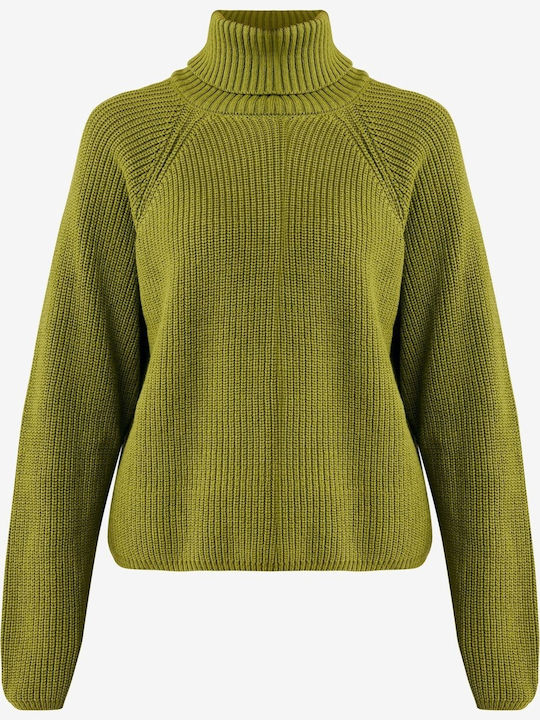 Women's Sweater Cotton Ochre Green, Green