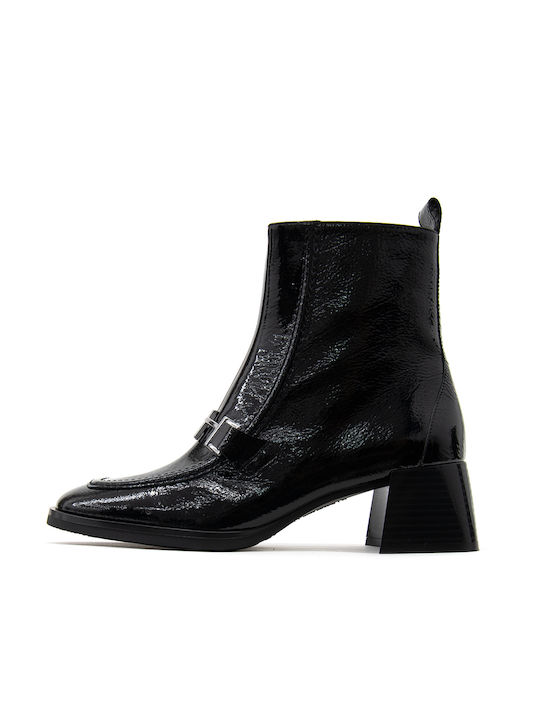 Hispanitas Women's Patent Leather Ankle Boots Black