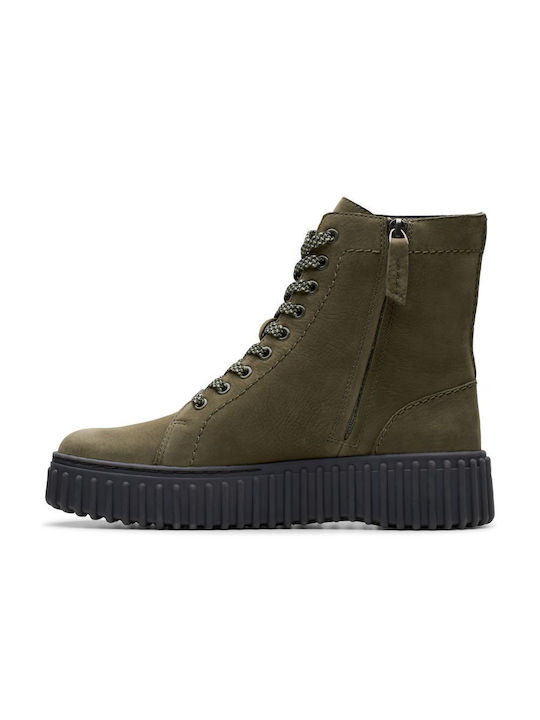 Clarks Piele Ghete dama Verde