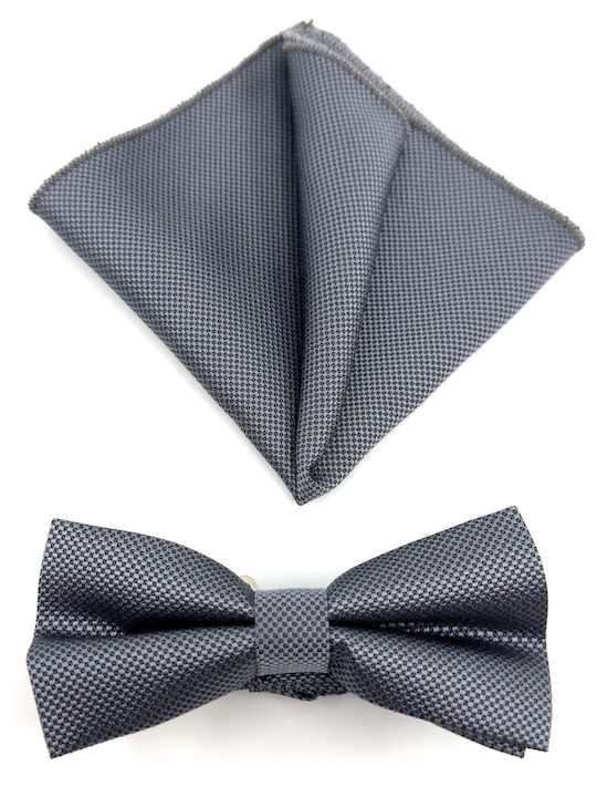 Legend Accessories Σετ Παπιγιόν με Μαντήλι Γκρι