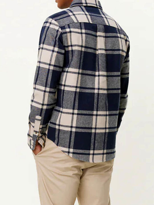 Les Deux Men's Shirt Long Sleeve Flannel Dark Navy/light Desert Sand