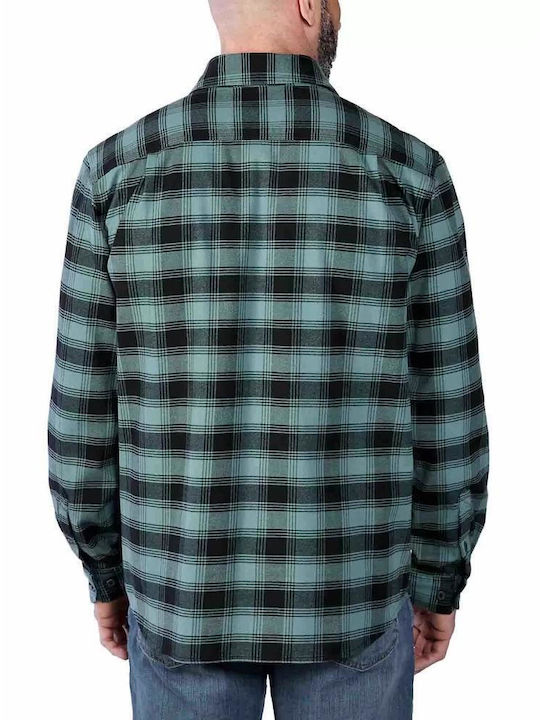 Carhartt Men's Shirt Long Sleeve Flannel Checked Green