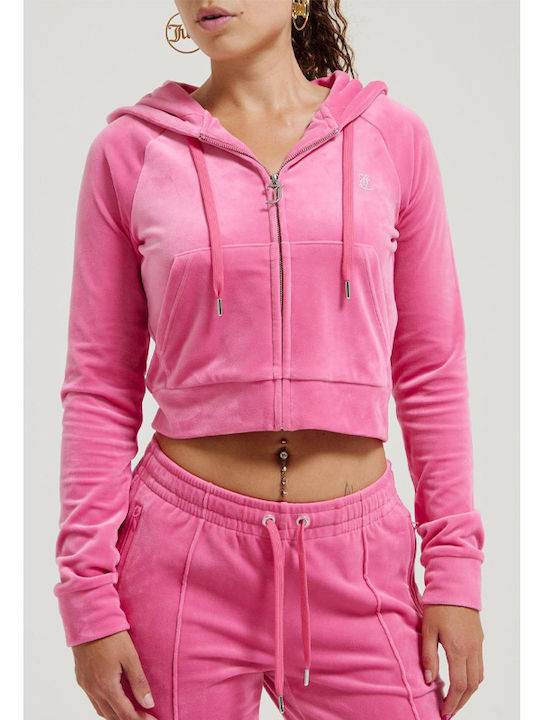 Juicy Couture Jachetă hanorac pentru femei Catifea Cu glugă