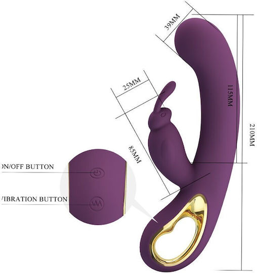Pretty Love Liam Rabbit Vibrator & G Spot Stimulator Purple Κωδικός Προϊόντος D-240539