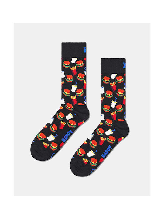 Happy Socks Hamburger Sock Bărbați Șosete Black 1Pachet