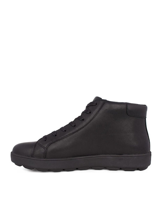 U Spherica Leather Black Men's Boots
