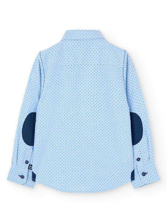 Boboli Kids Polka Dot Shirt Light Blue