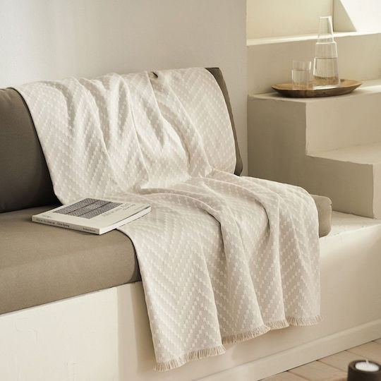Gofis Home Cuverturi Pentru Canapea 4 Locuri Jacquard 180x350cm Bej Natural 401