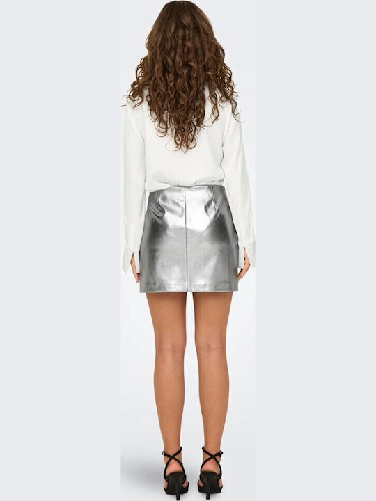Ψηλόμεση Mini Φούστα Silver