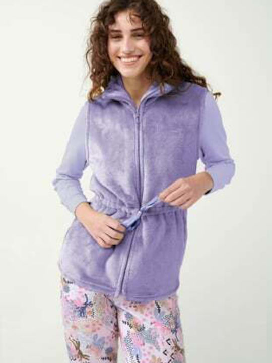 Vamp Winter Women's Fleece Robe Lavender Sweet