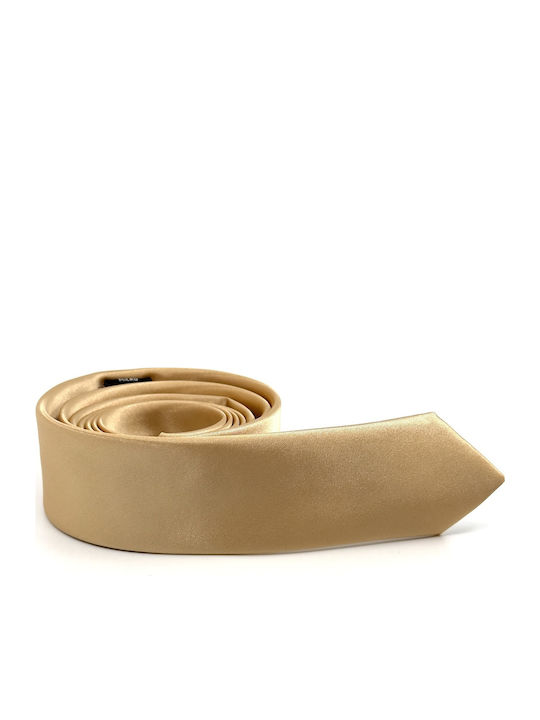 Legend Accessories Σετ Ανδρικής Γραβάτας Μονόχρωμη σε Χρυσό Χρώμα