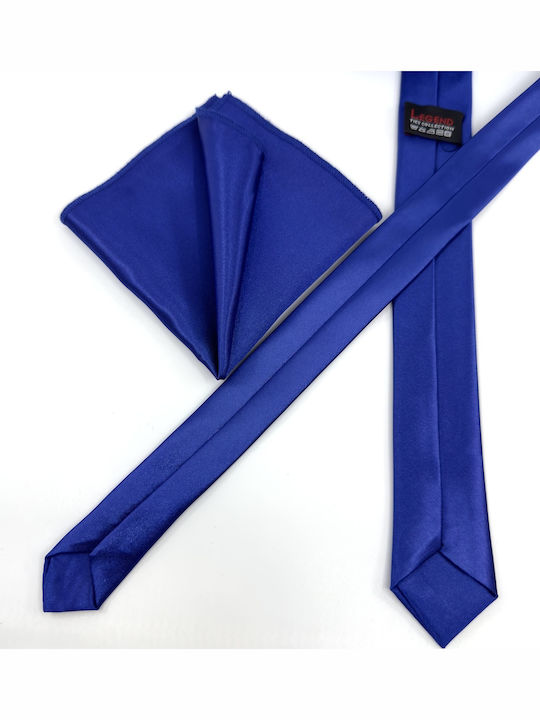 Legend Accessories Herren Krawatten Set Monochrom in Blau Farbe