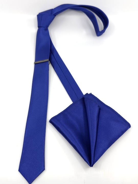 Legend Accessories Herren Krawatten Set Monochrom in Blau Farbe