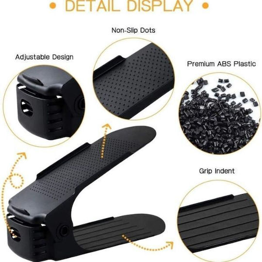 Bază Din Plastic Pentru Depozitarea Pantofilor Neagră 6x25.5x11cm 10 Bucăți