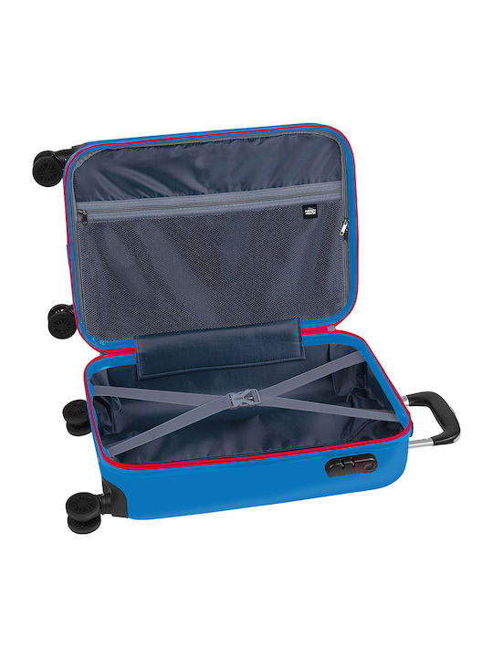 Safta Kinder Hartschale Kabinenkoffer Blau mit 4 Rädern Höhe 55cm
