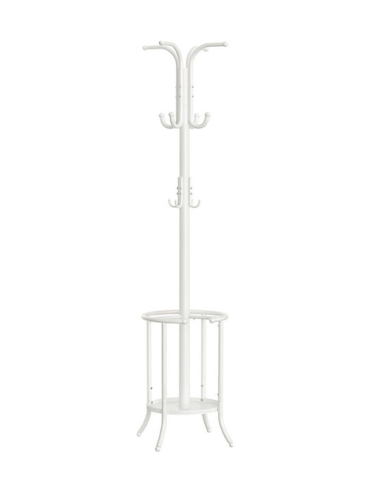 Songmics Freistehender Kleiderständer Metallisch Weiß 40x40x175cm