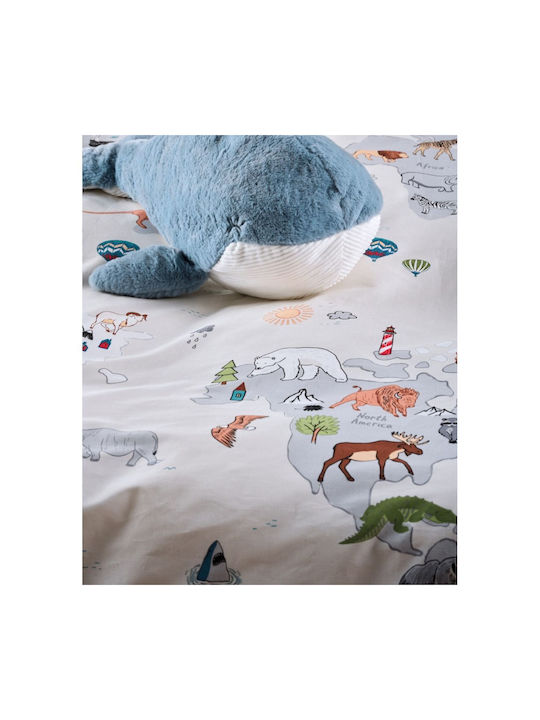 Kentia Sheet Set Semi-double Cotton Titus Blue 190x270cm 3pcs