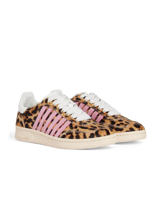 Dsquared2 Damen Sneakers Maculato Rosa Bianco