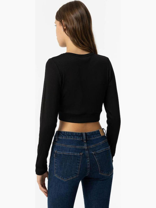 Παιδικό Crop Top Μακρυμάνικο Black