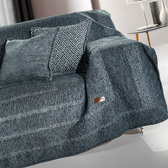 Guy Laroche Victor Three-Seater Sofa Throw Chenille 180x300cm Petrol