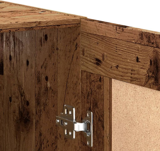 Wall Living Room Cabinet Made of Particle Board Brown 69.5x34x90cm