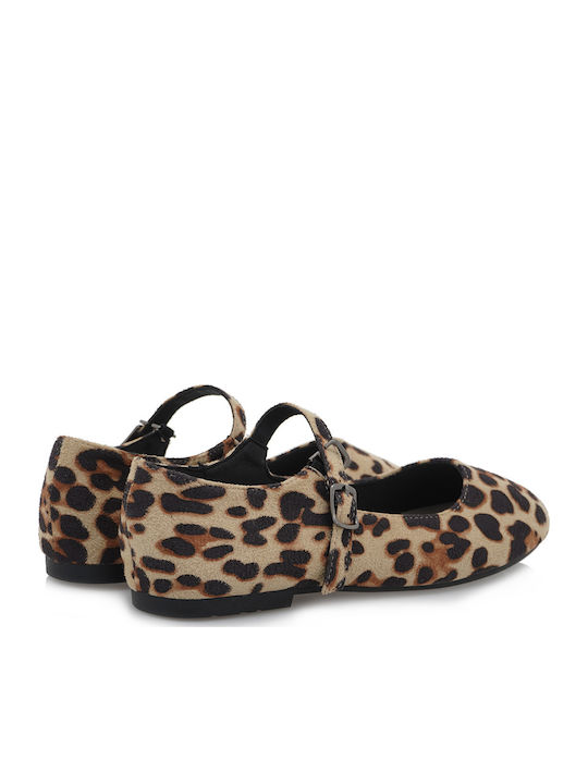 Kids Ballerinas Mary Jane with Adjustable Metal Clasp Brown