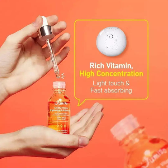 Jumiso All Day Vitamin Moisturizing Serum Face with Vitamin C & Hyaluronic Acid for Detoxification & Radiance 30ml