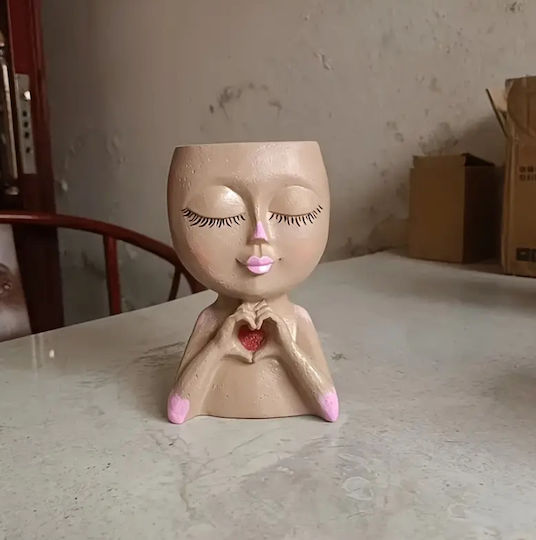 Саксия Пластмаса Бежов 16.5x16.5x9εκ.