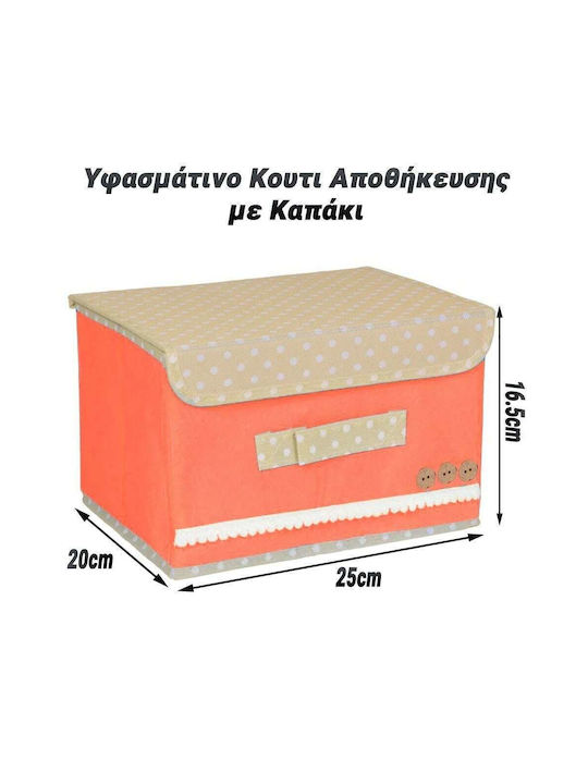 Fabric Storage Box with Lid Orange 25x20x16.5cm 1pcs