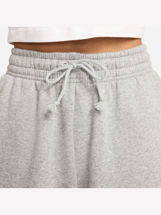 Ψηλόμεσο Παντελόνι Φόρμας με Λάστιχο Fleece Γκρι
