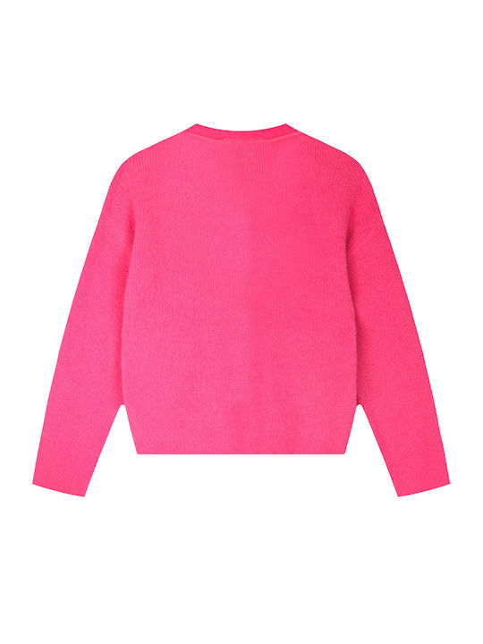 Kids Cardigan Knitted Magenta